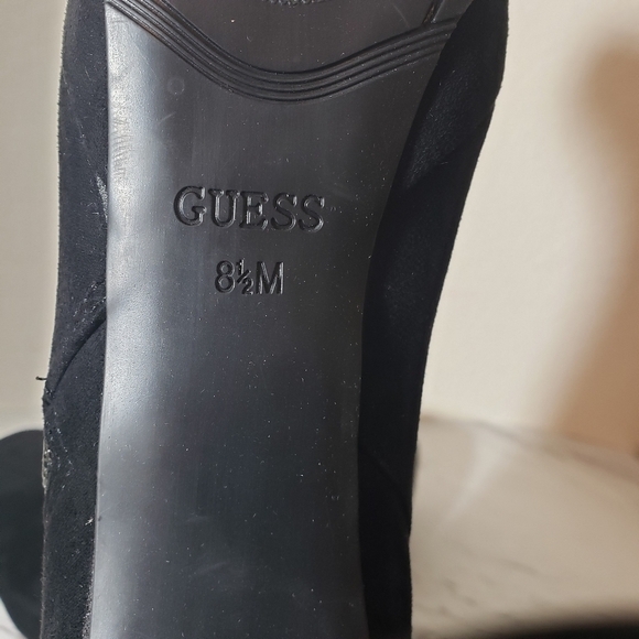 Guess Dejah Black Faux Suede Zip Platform Ankle Booties Sz 8.5M - Picture 9 of 13